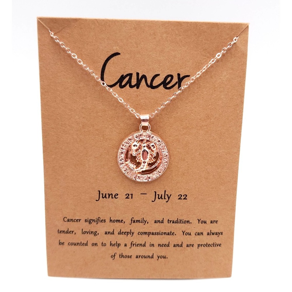 Cancer‎ Zodiac Rose Gold Pendant Necklace
